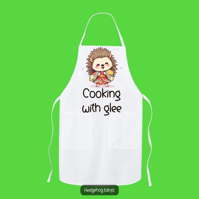 Funny Hedgehog Spinning Apron: Dance in the Kitchen, Vibrant Kimono Gift