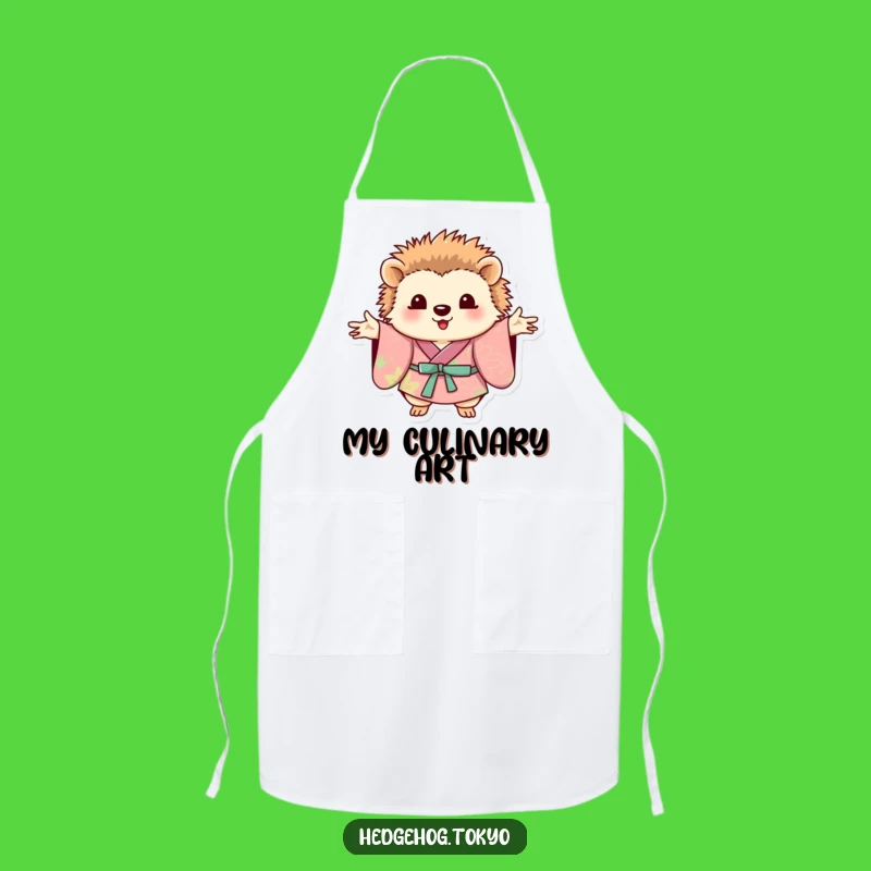 Funny Hedgehog Kimono Apron: Cook with Charm, Perfect Kitchen Gift