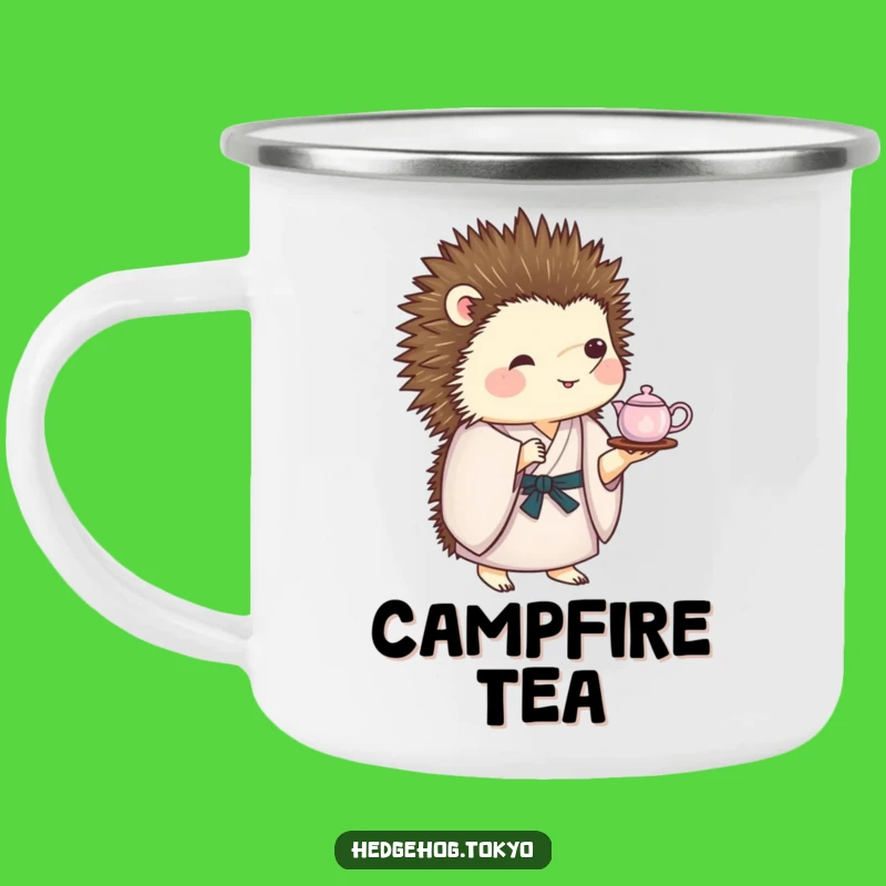 Funny Hedgehog Tea Set Camping Mug: Adventure and Hilarious Tea Time!