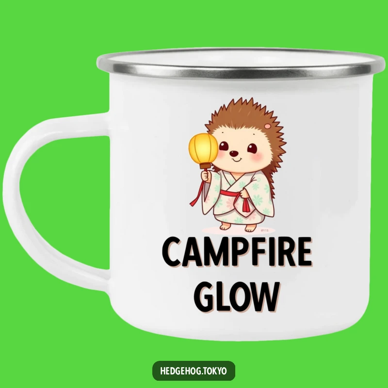 Funny Hedgehog Lantern Camping Mug: Evening Glow for Outdoor Comfort
