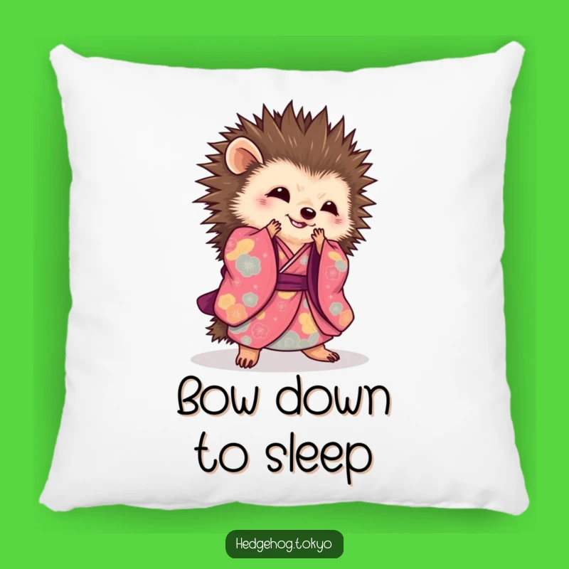Comforting Hedgehog Kimono Pillow: Elegant Bow Decor, Unique Funny Gift