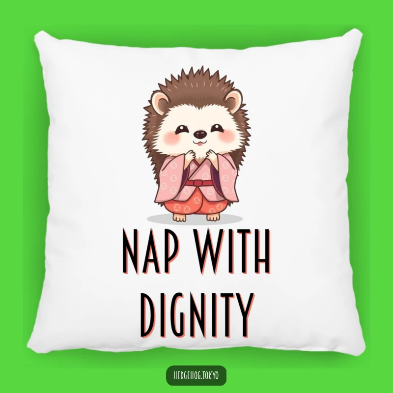 Funny Hedgehog Bowing Pillow: Cozy Elegance, Traditional Kimono Accent, Gift