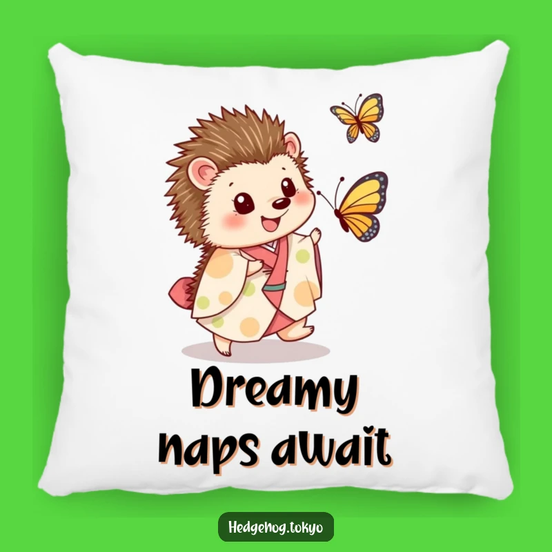Funny Hedgehog Kimono Butterfly Pillow: Soft and Hilarious Accent!