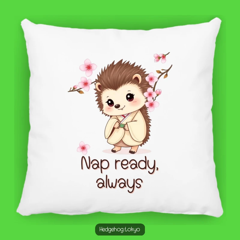 Funny Hedgehog Kimono Pillow: Cozy Comfort with Cute Cherry Blossom Charm