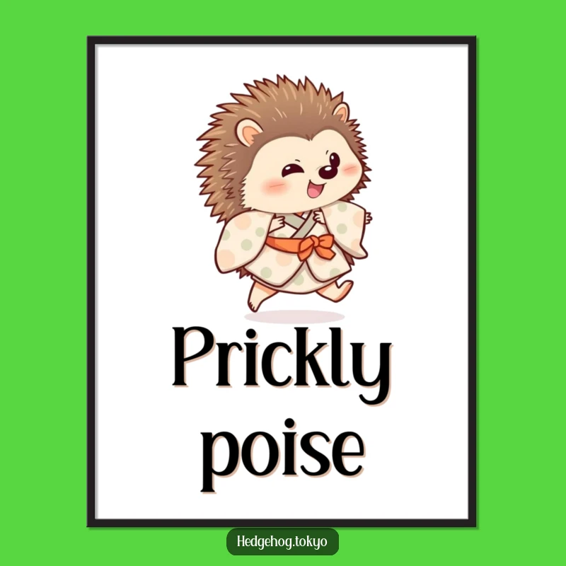 Funny Hedgehog Kimono Digital Art: Playful Hop Print for Instant Charm, Funny Gift