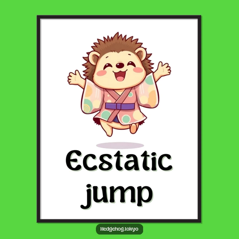 Funny Hedgehog Kimono Digital Art Print: Instant Joy and Vibrancy