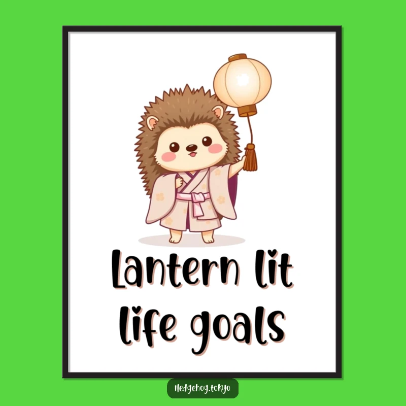 Funny Hedgehog Kimono Poster: Proudly Prickly Art for Your Wall Decor