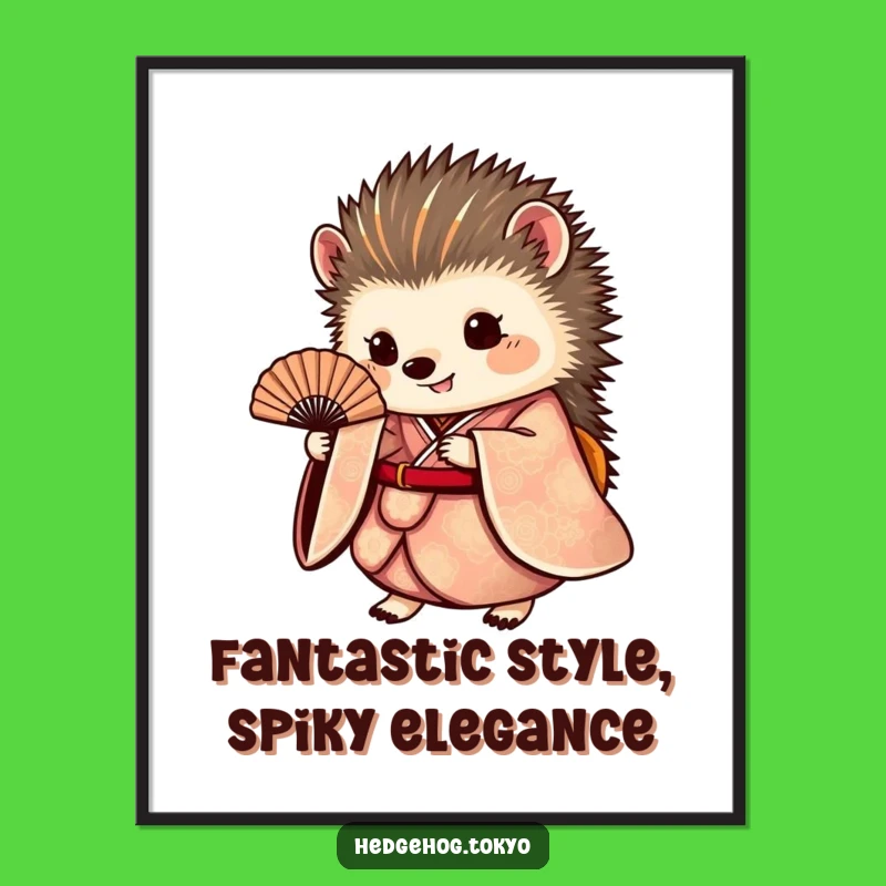 Free Printable Hedgehog Kimono Art - Elegant Japanese Downloadable Decor