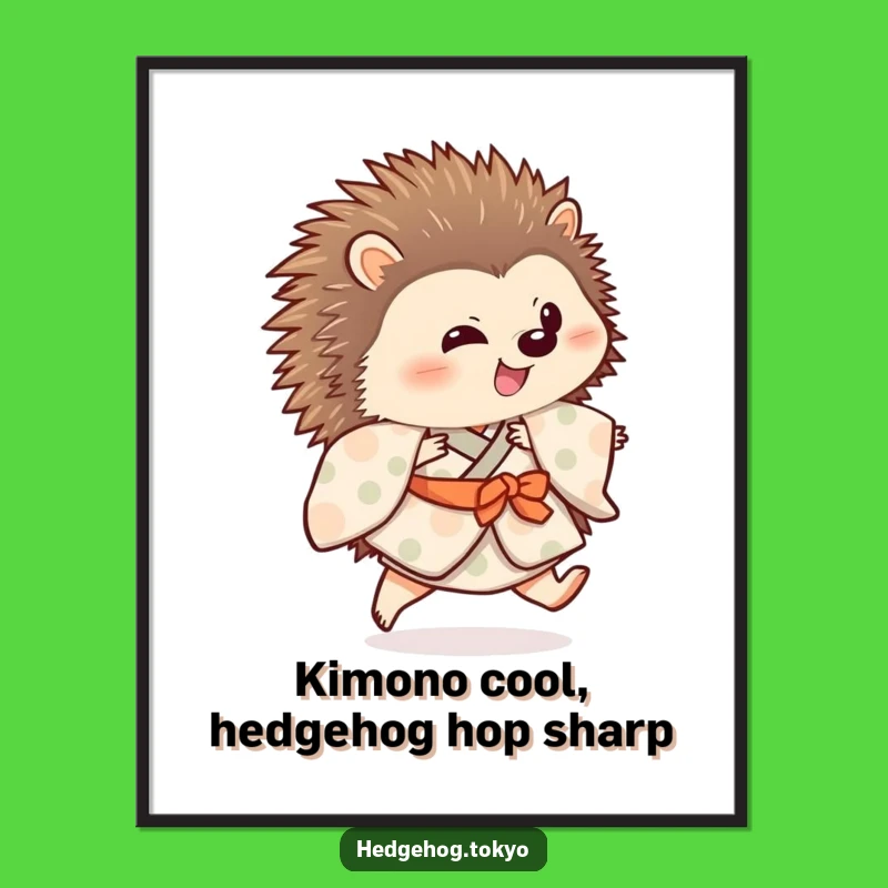 Free Printable Hedgehog Kimono Wall Art - Playful Downloadable Decor