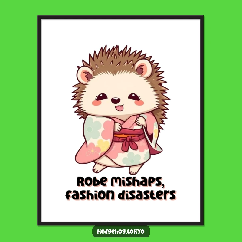 Free Printable Wall Art: Tripping Hedgehog Kimono Downloadable Art
