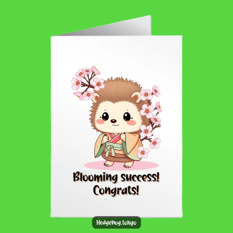Free Printable Congratulations Card: Peek-a-boo Hedgehog Kimono Funny Downloadable