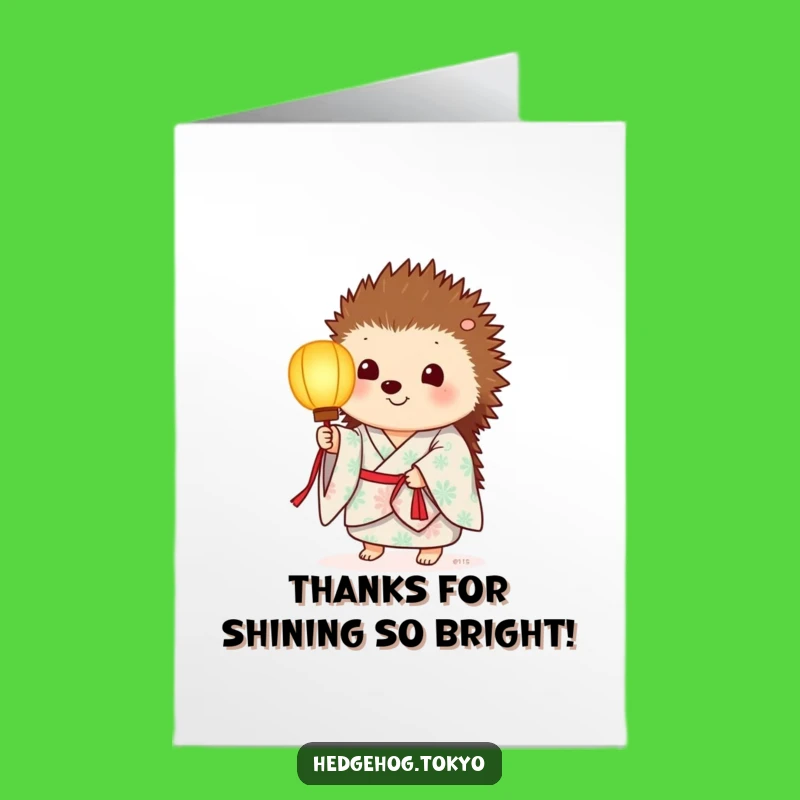 Free Printable Hedgehog Lantern Thank You Card: Warm Downloadable for Gratitude!