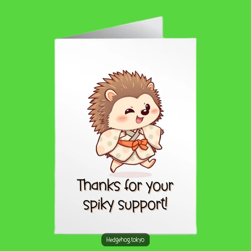 Free Printable Hedgehog Kimono Thank You Card - Charming Downloadable