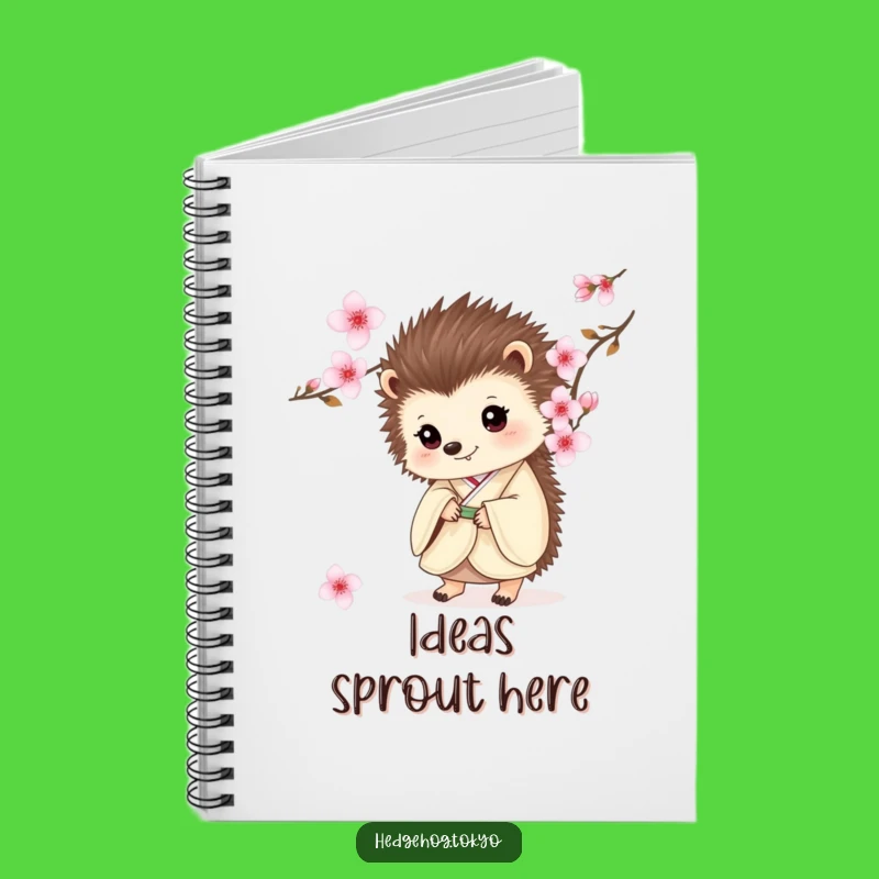 Funny Hedgehog Kimono Notebook: Jot Down Ideas with Cute Blossom Flair