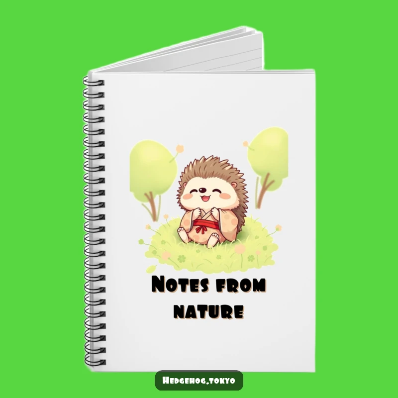 Funny Hedgehog Rolling Notebook: Jot Down Joy with Kimono Moss Flair