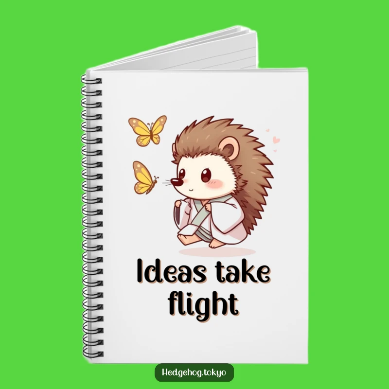 Funny Hedgehog Butterfly Chase Notebook: Journal Your Joyful Adventures Gift