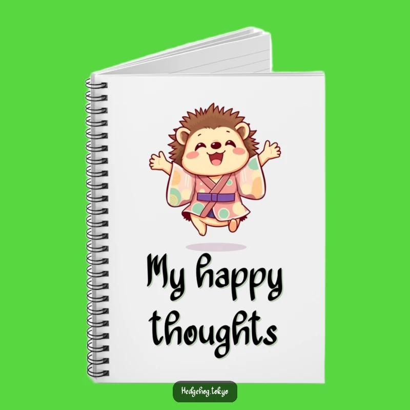 Joyful Hedgehog Kimono Notebook: Jot Down Ideas with Energetic Charm