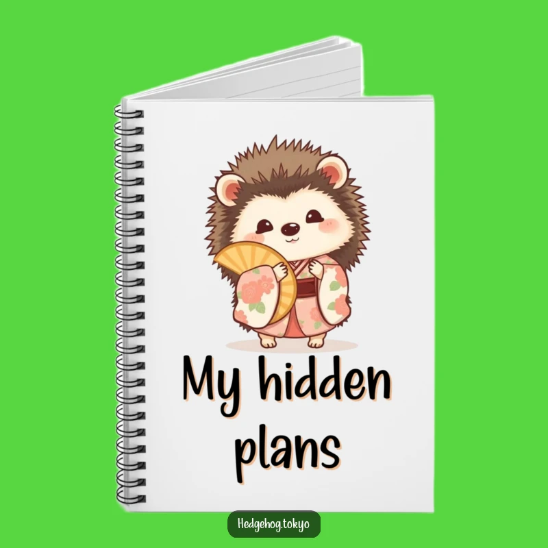 Funny Hedgehog Fan Notebook: Jot Down Secrets, Floral Kimono Journal Gift