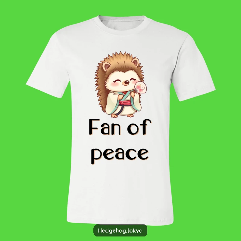Funny Hedgehog Kimono Fan T-Shirt: Elegant and Hilarious Gift!