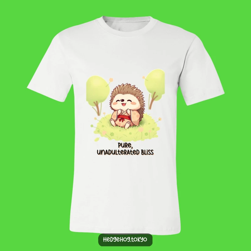 Funny Hedgehog Rolling T-Shirt: Joyful Kimono Moss Design for Humor Lovers