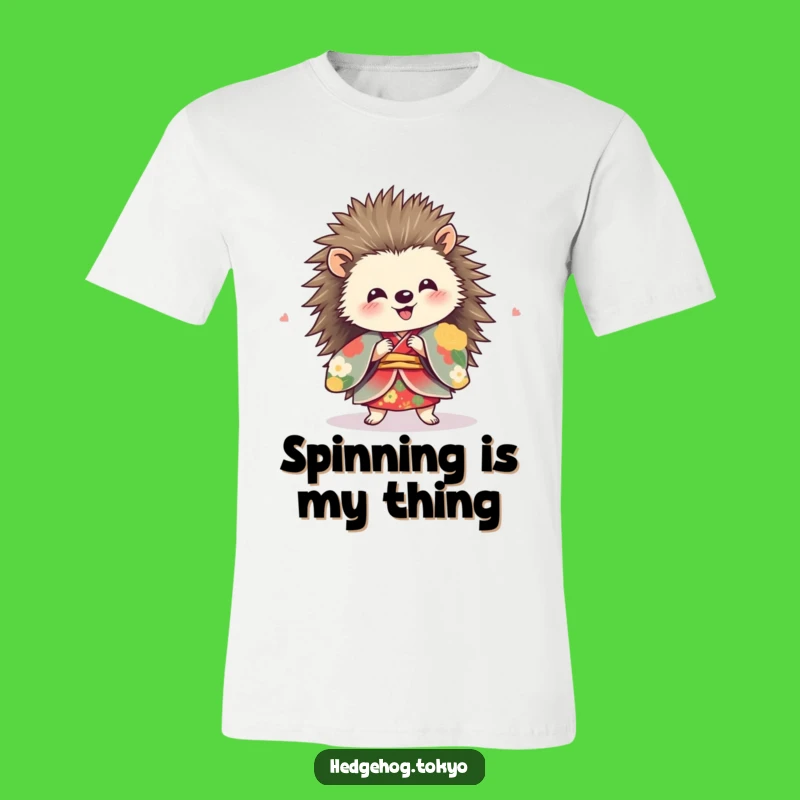 Funny Hedgehog Spinning T-Shirt: Vibrant Kimono Dance, Perfect Fun Gift