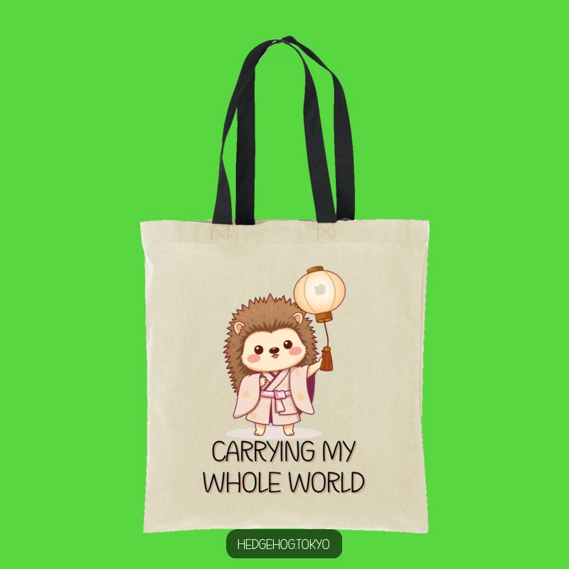 Funny Hedgehog Kimono Tote Bag: Carry Your Laughs in Style