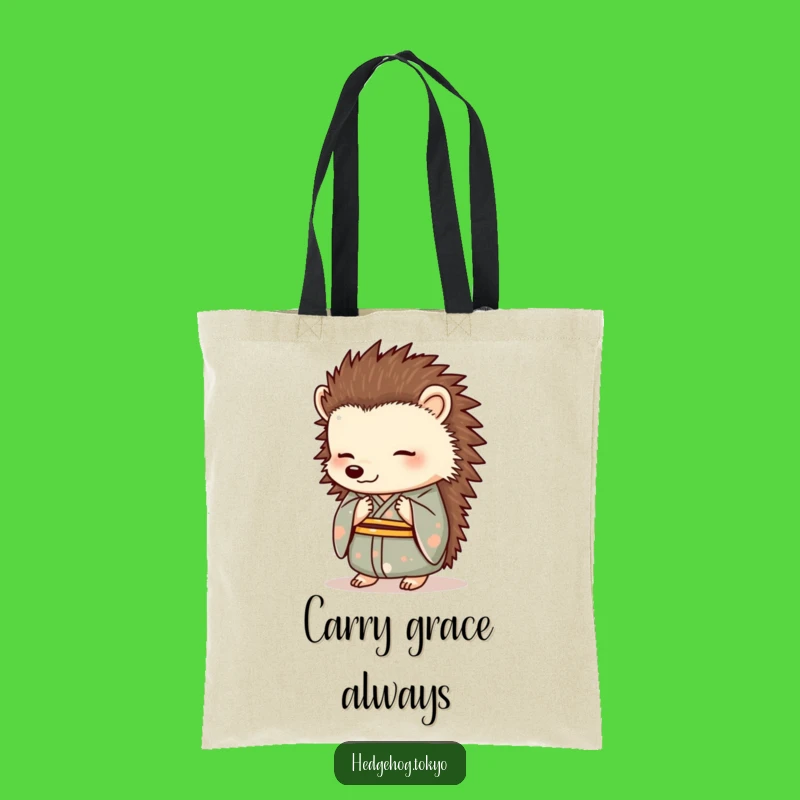 Funny Hedgehog Kimono Bowing Tote Bag: Stylish and Hilarious Carry-All Gift